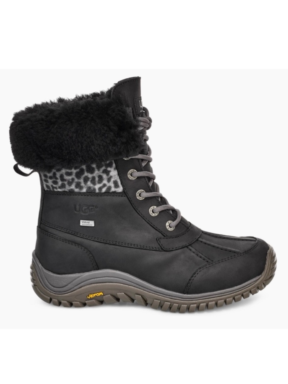 Ugg Adirondack II Exotic Waterproof Black Leopard Print Size 11